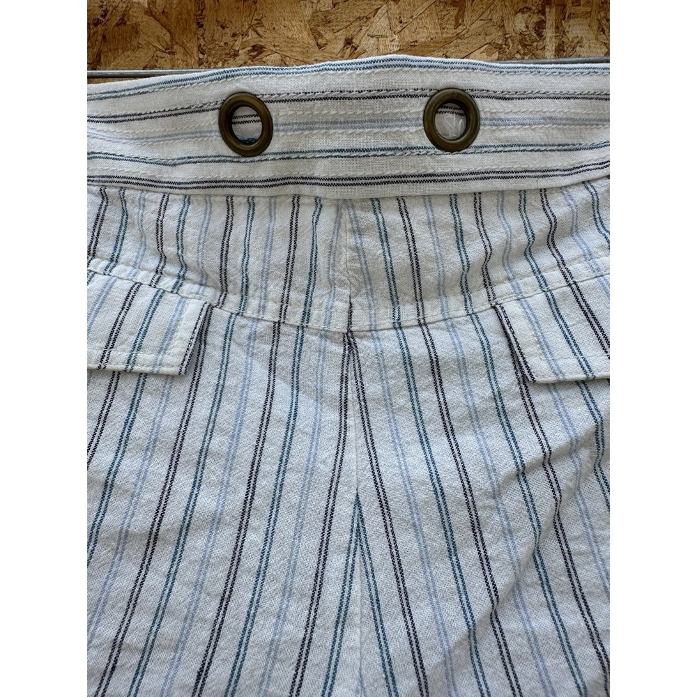 VTG J. Crew Women's Size 10 White‎ Striped City Fit Shorts Casual Pockets - Picture 14 of 16